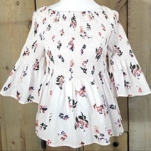 Ivanka Trump Relaxed off shoulder smocked top